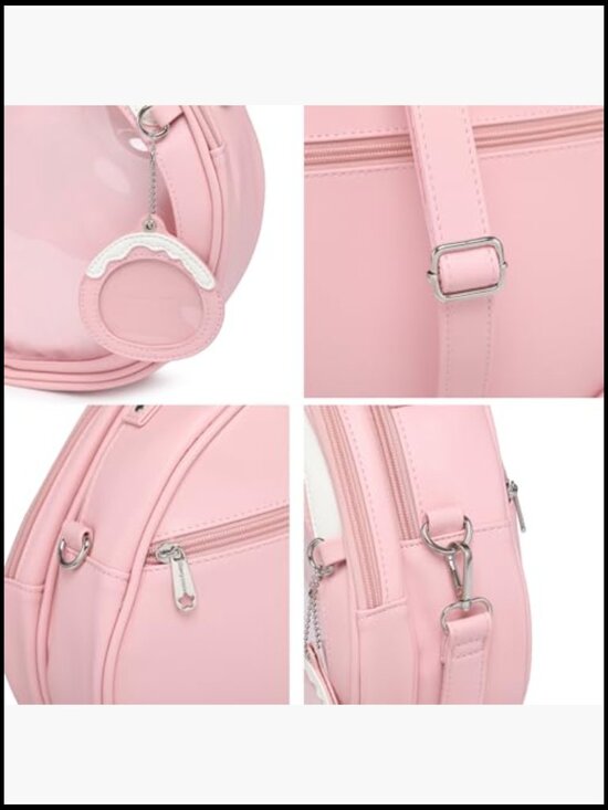 Ita Bag Multi-Purpose Backpack Crossbody Satchel Purse Kawaii Pin Display Clear